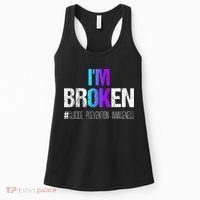 Im Broken Teal & Purple Ribbon Suicide Prevention Awareness Women's Tank Top thumb 0