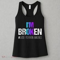 Im Broken Teal & Purple Ribbon Suicide Prevention Awareness Women's Tank Top thumb 3