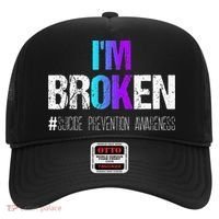 Im Broken Teal & Purple Ribbon Suicide Prevention Awareness Hat thumb 0
