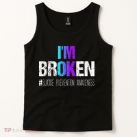 Im Broken Teal & Purple Ribbon Suicide Prevention Awareness Tank Top thumb 2