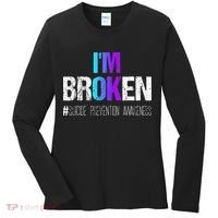 Im Broken Teal & Purple Ribbon Suicide Prevention Awareness Women's Long Sleeve Shirt thumb 0