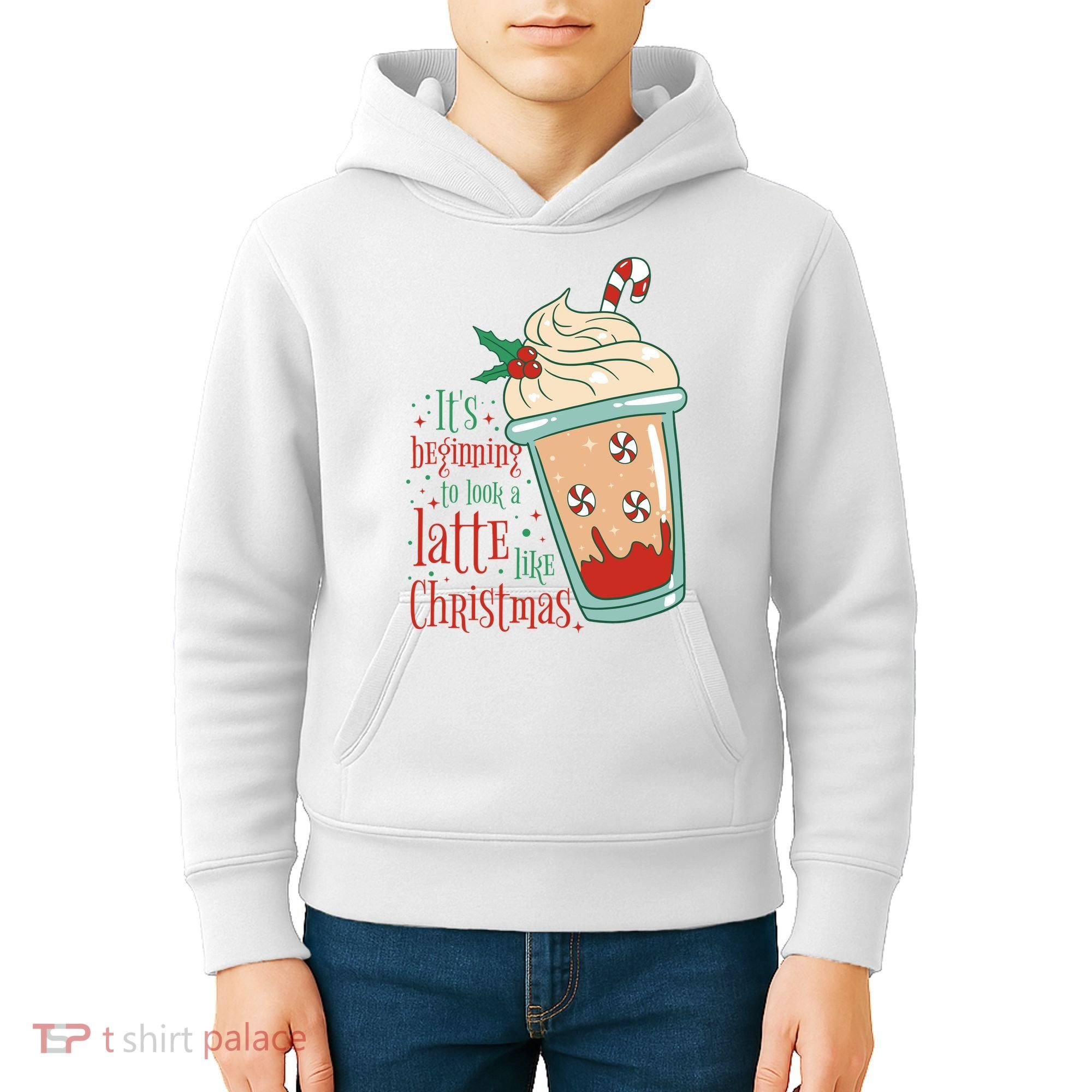 It's Beginning To Look A Latte Like Christmas Kids Hoodie