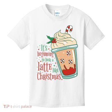 It's Beginning To Look A Latte Like Christmas Kids T-Shirt