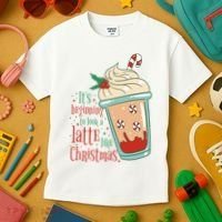 It's Beginning To Look A Latte Like Christmas Kids T-Shirt thumb 3