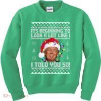 Its Beginning To Look A Like I Told You So Ugly Christmas Kids Sweatshirt thumb 0