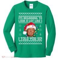 Its Beginning To Look A Like I Told You So Ugly Christmas Kids Long Sleeve Shirt thumb 0