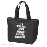 Its Beginning To Look A Lot Like Seasonal Depression Funny Winter Tote Bag thumb 3