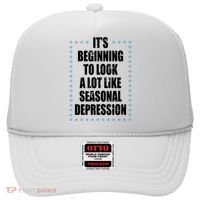 Its Beginning To Look A Lot Like Seasonal Depression Funny Winter Hat thumb 0