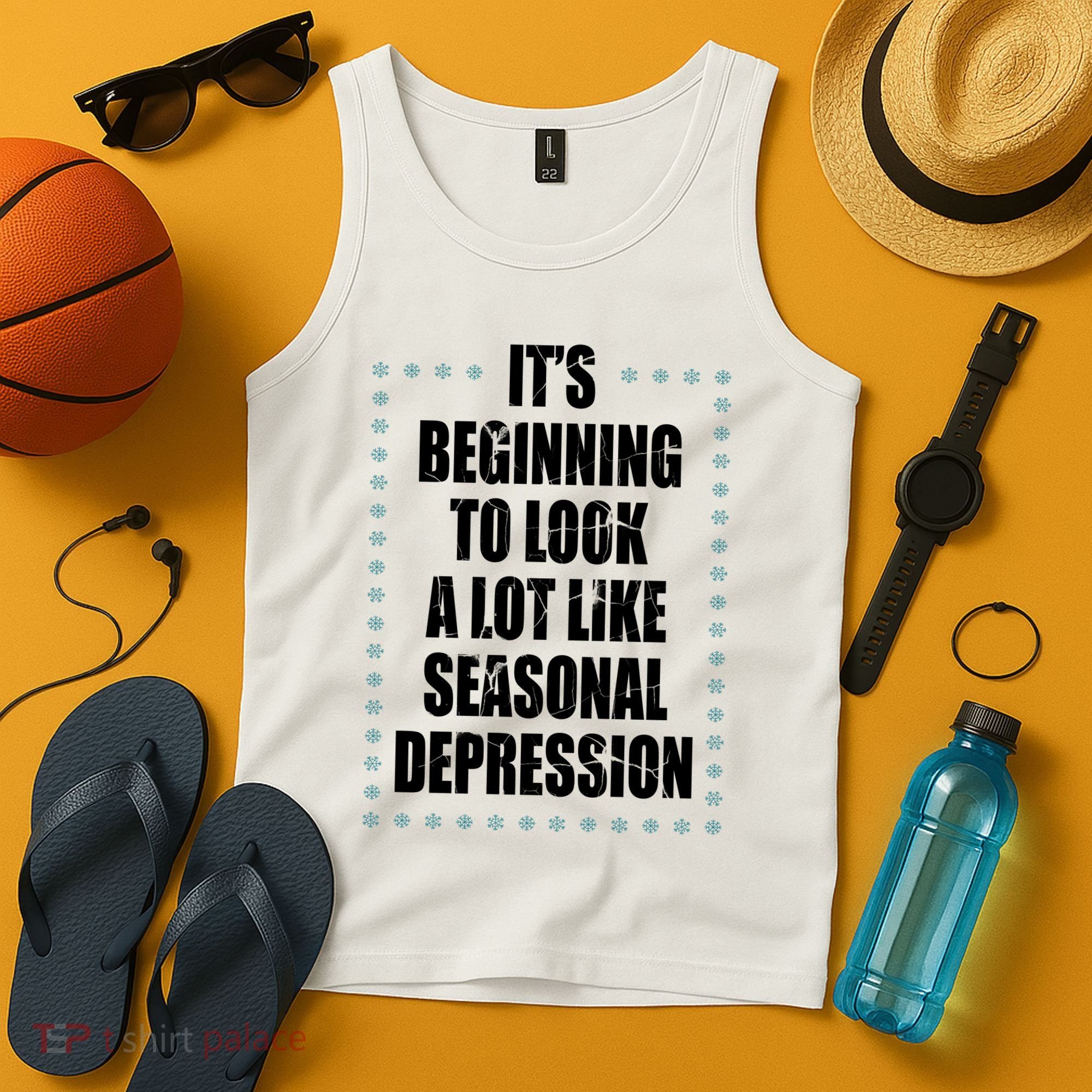 Its Beginning To Look A Lot Like Seasonal Depression Funny Winter Tank Top