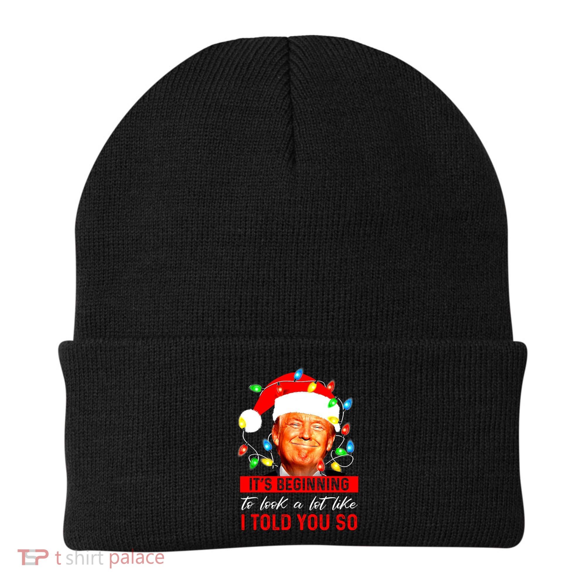 ItS Beginning To Look A Lot Like I Told You So Trump Xmas Beanie