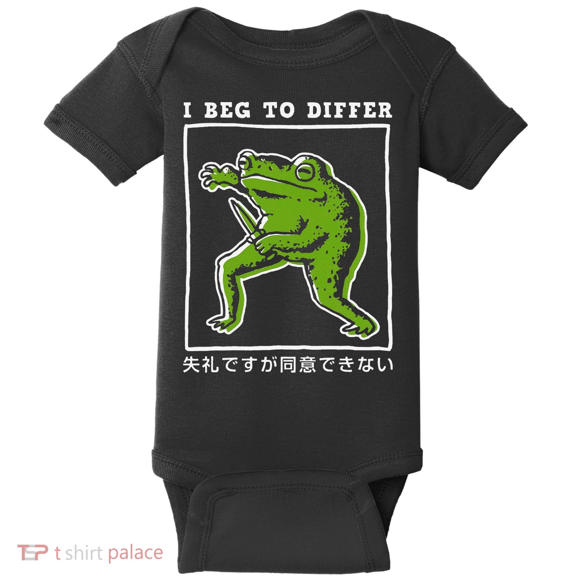 I Beg To Differ Frog Japanese Baby Bodysuit