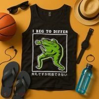 I Beg To Differ Frog Japanese Tank Top thumb 4