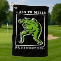 I Beg To Differ Frog Japanese Golf Towel thumb 1
