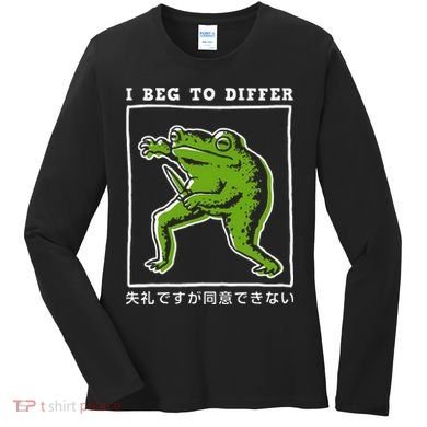 I Beg To Differ Frog Japanese Women's Long Sleeve Shirt