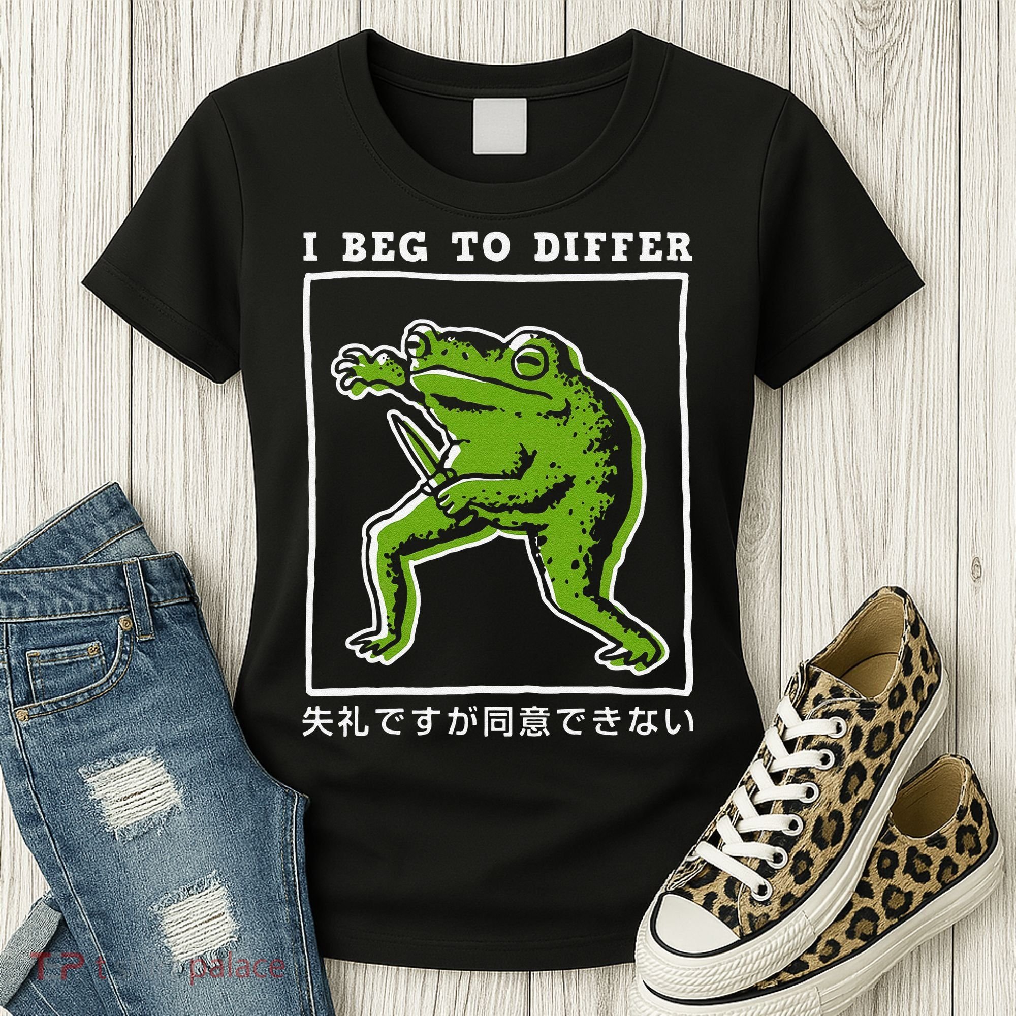 I Beg To Differ Frog Japanese Women's T-Shirt