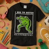 I Beg To Differ Frog Japanese Kids T-Shirt thumb 3
