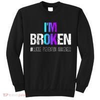 Im Broken Teal & Purple Ribbon Suicide Prevention Awareness Sweatshirt thumb 0