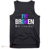 Im Broken Teal & Purple Ribbon Suicide Prevention Awareness Tank Top thumb 0