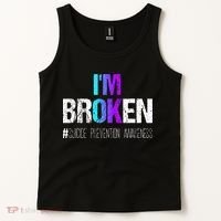 Im Broken Teal & Purple Ribbon Suicide Prevention Awareness Tank Top thumb 2