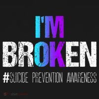 I'm broken Teal & Purple Ribbon Suicide Prevention Awareness Mousepad thumb 1