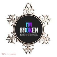 I'm broken Teal & Purple Ribbon Suicide Prevention Awareness Ornament thumb 0