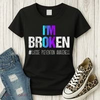 I'm broken Teal & Purple Ribbon Suicide Prevention Awareness Women's T-Shirt thumb 3