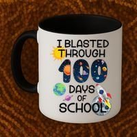 I Blasted Through 100 Days Of School Galaxy Coffee Mug thumb 2
