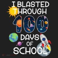 I Blasted Through 100 Days Of School Galaxy Beanie thumb 2