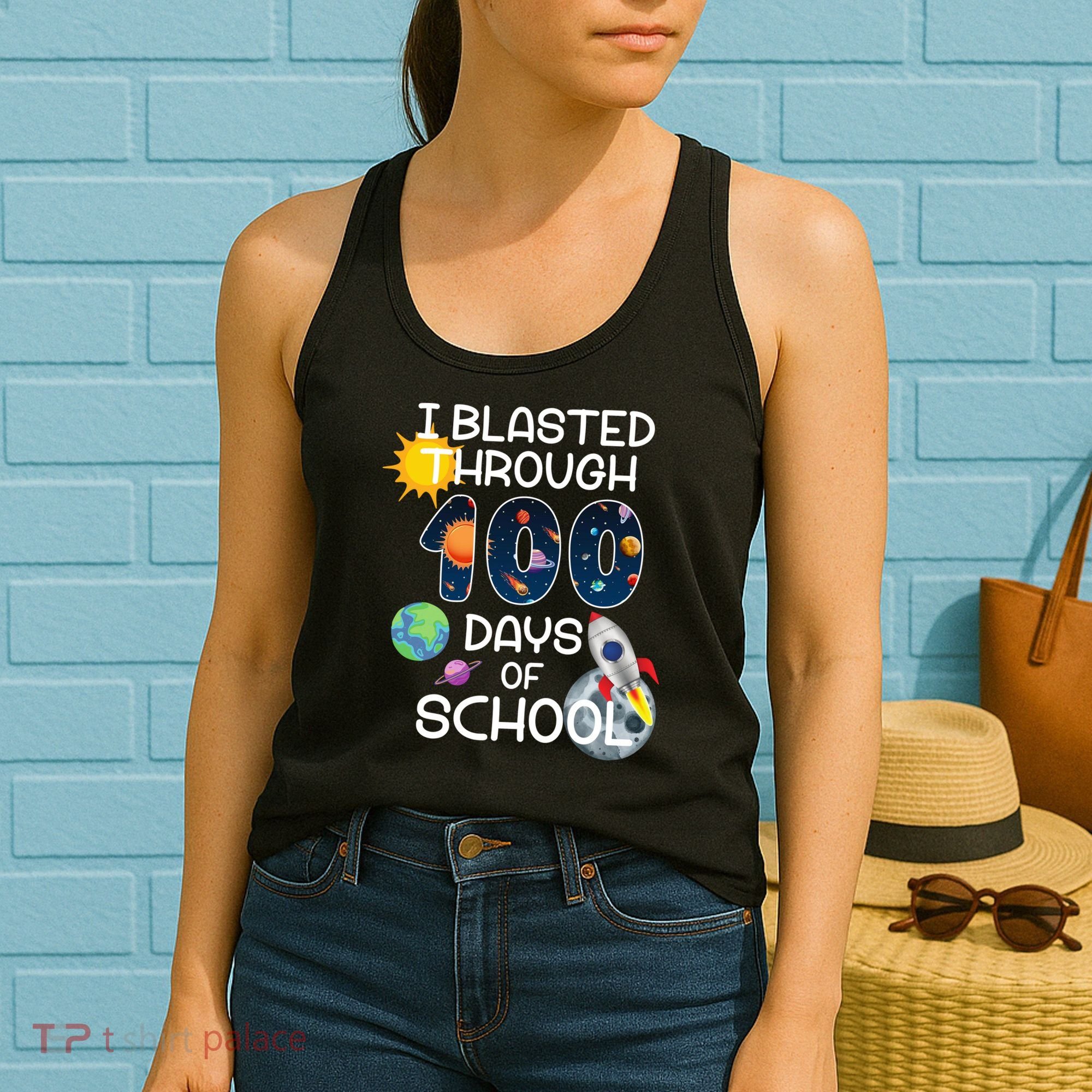 I Blasted Through 100 Days Of School Galaxy Women's Tank Top