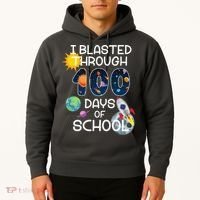 I Blasted Through 100 Days Of School Galaxy Hoodie thumb 2