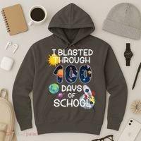 I Blasted Through 100 Days Of School Galaxy Hoodie thumb 3