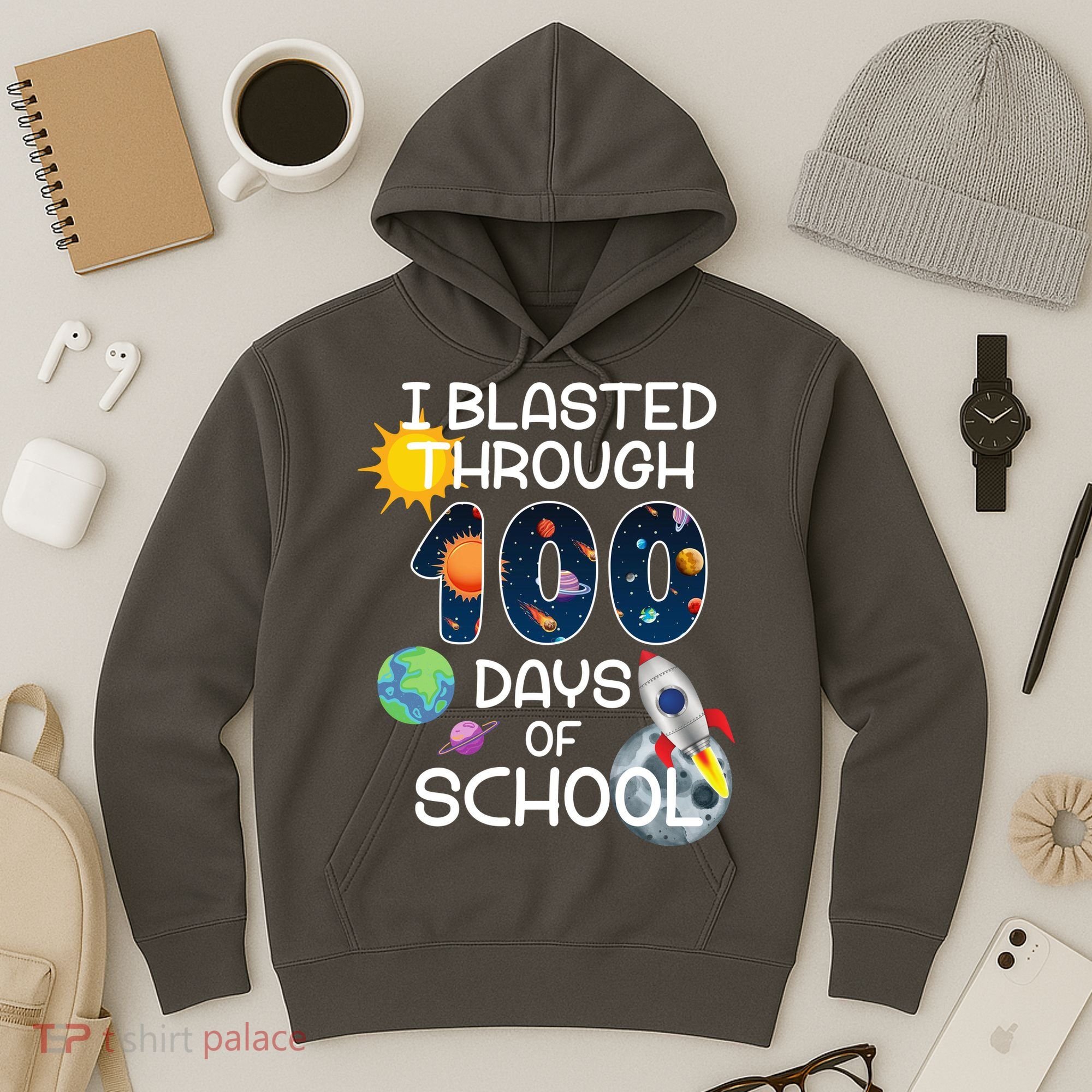 I Blasted Through 100 Days Of School Galaxy Hoodie