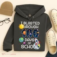 I Blasted Through 100 Days Of School Galaxy Hoodie thumb 4