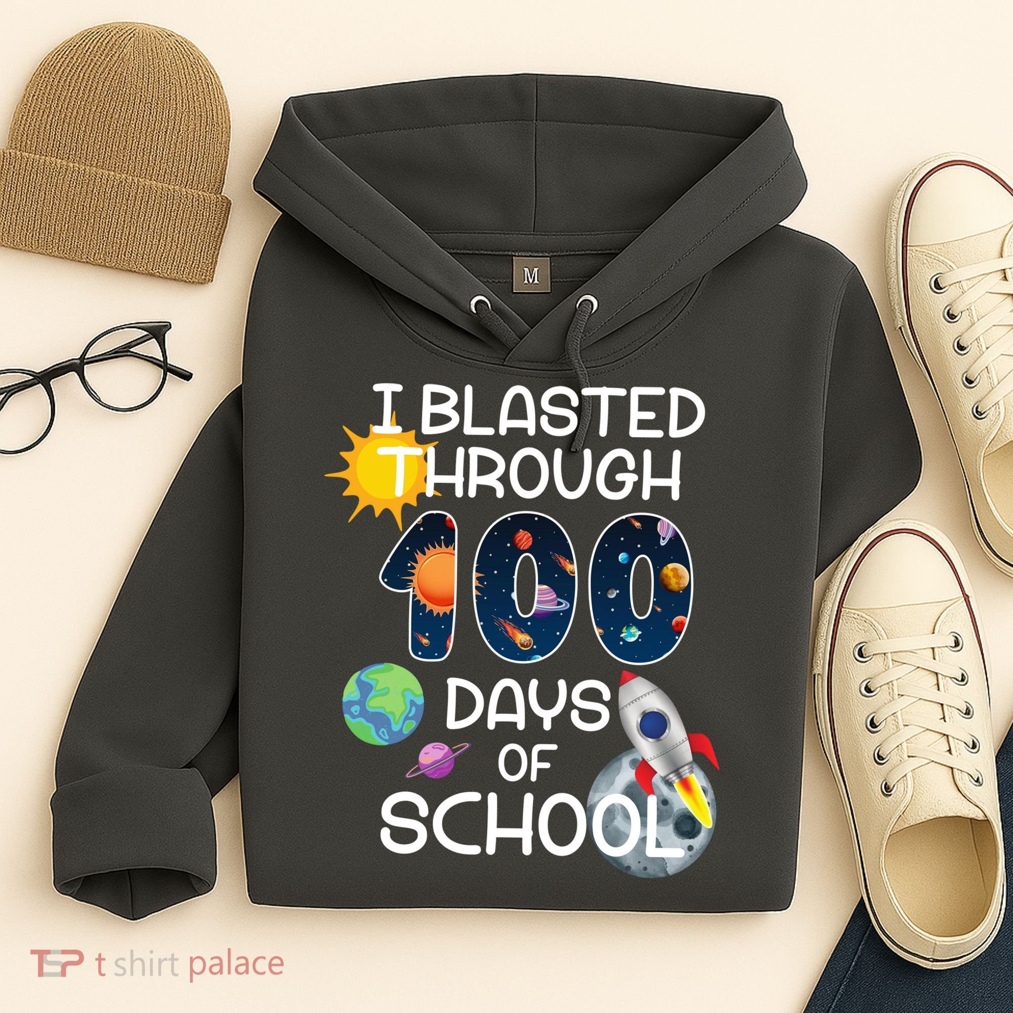 I Blasted Through 100 Days Of School Galaxy Hoodie