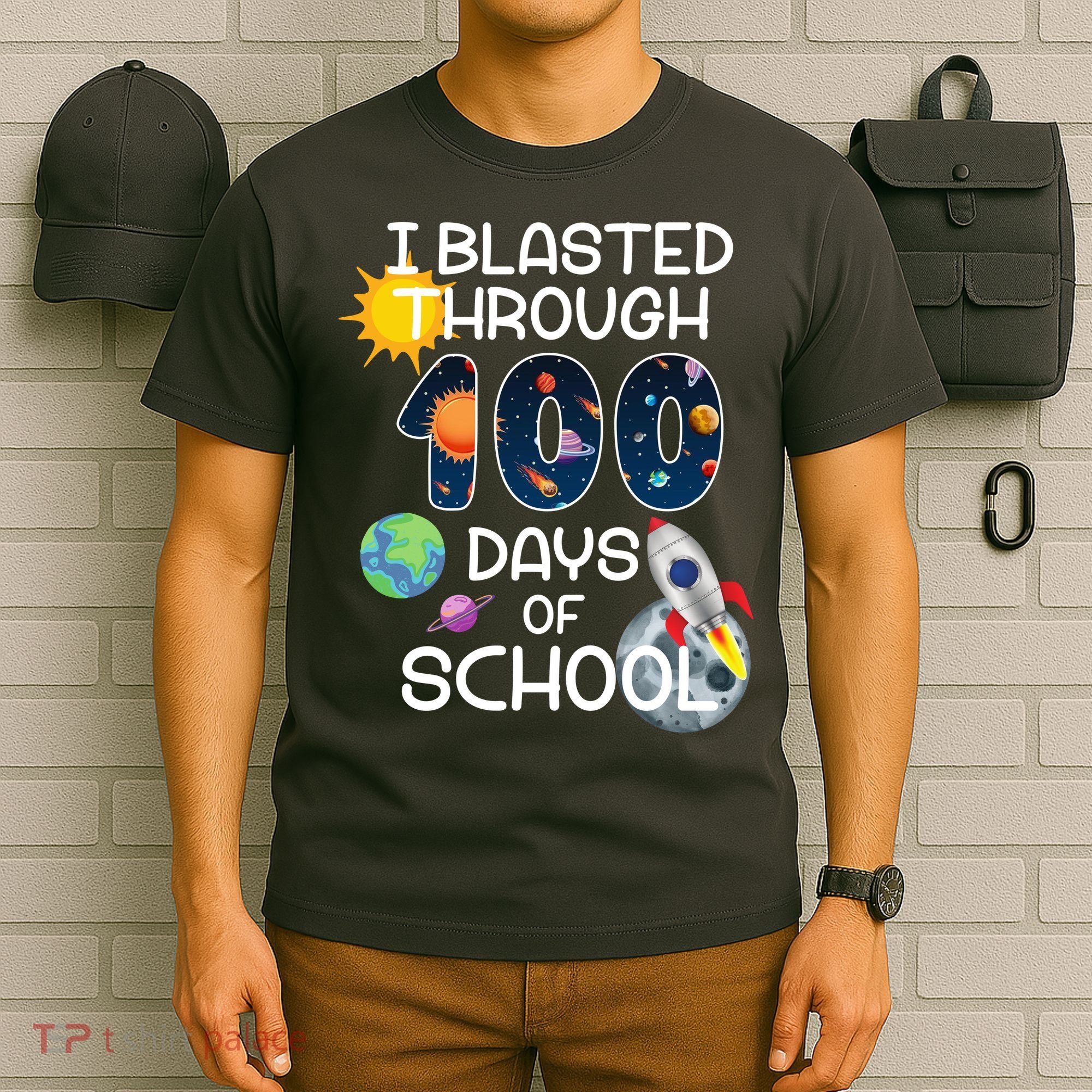 I Blasted Through 100 Days Of School Galaxy T-Shirt