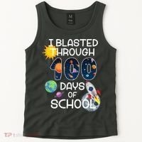 I Blasted Through 100 Days Of School Galaxy Tank Top thumb 2