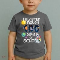I Blasted Through 100 Days Of School Galaxy Toddler T-Shirt thumb 2