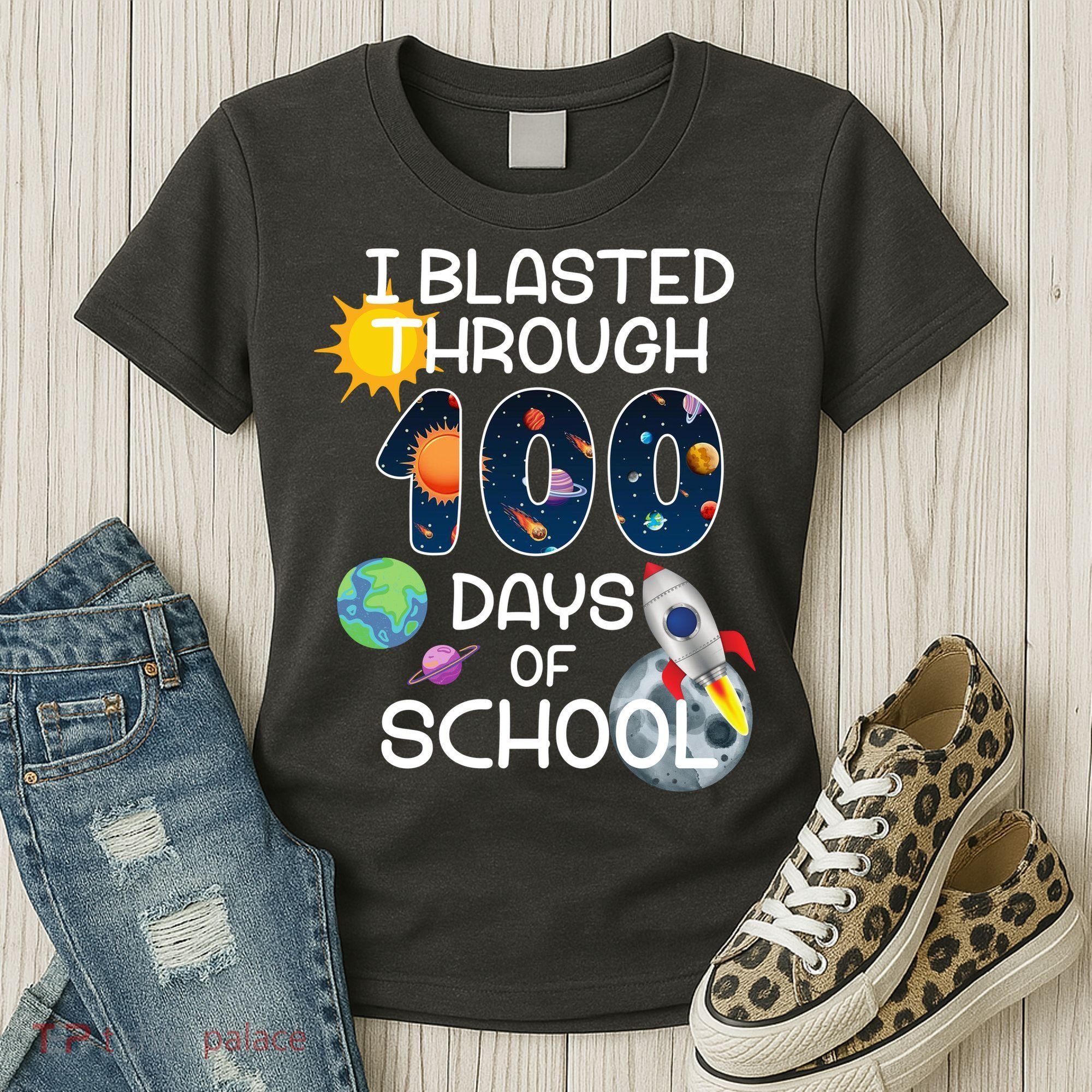 I Blasted Through 100 Days Of School Galaxy Women's T-Shirt