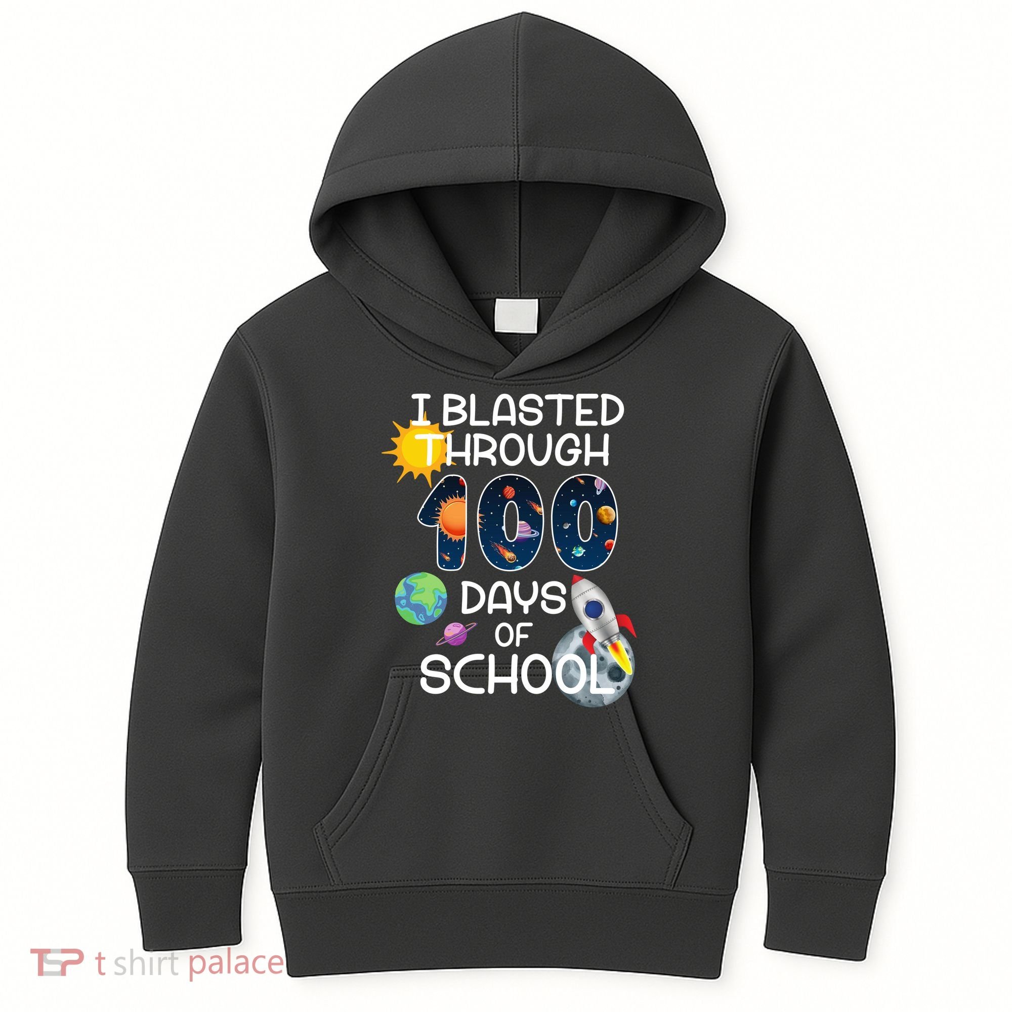 I Blasted Through 100 Days Of School Galaxy Kids Hoodie