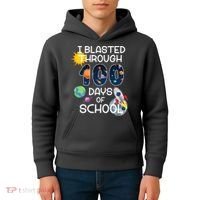 I Blasted Through 100 Days Of School Galaxy Kids Hoodie thumb 4