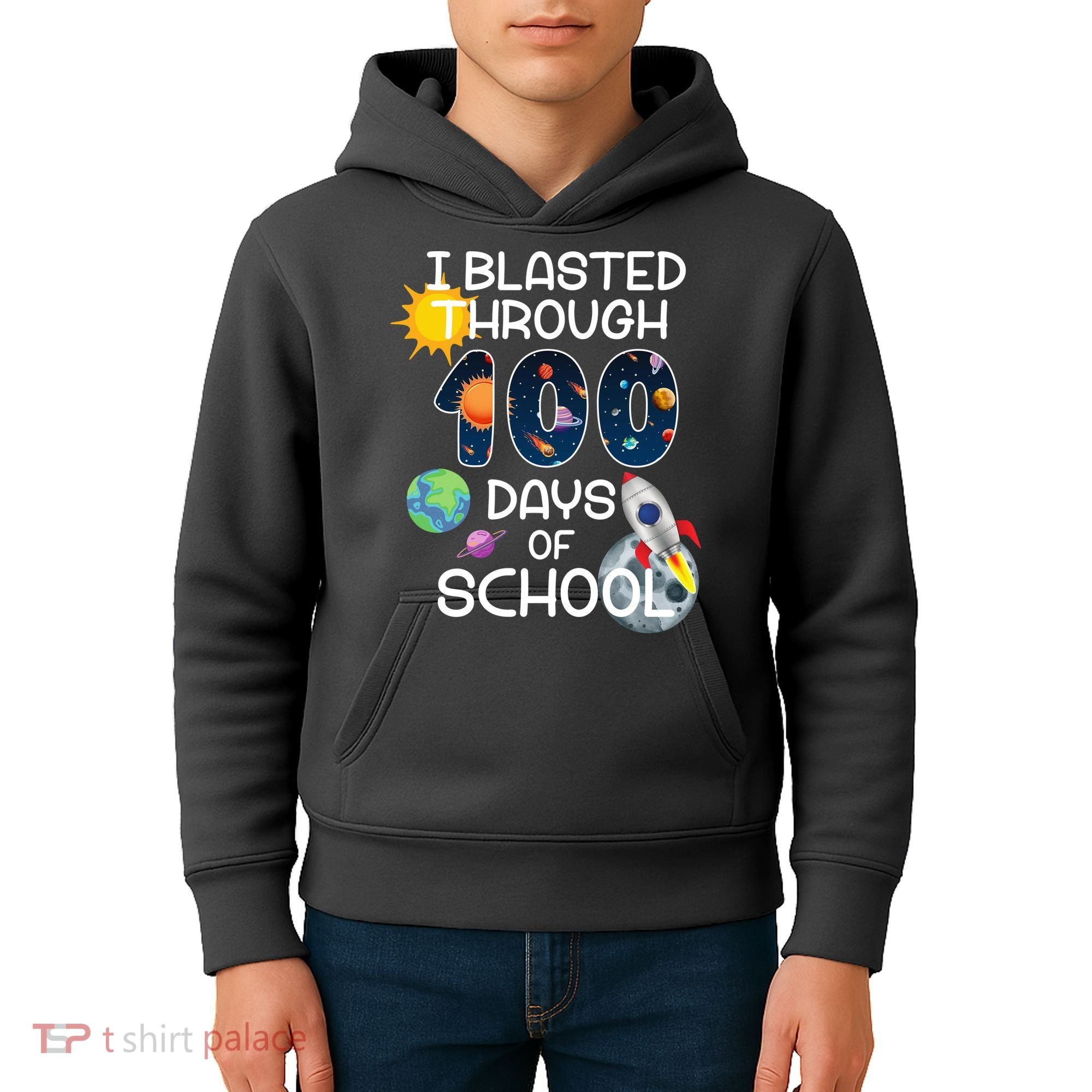 I Blasted Through 100 Days Of School Galaxy Kids Hoodie
