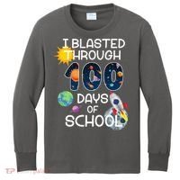 I Blasted Through 100 Days Of School Galaxy Kids Long Sleeve Shirt thumb 0