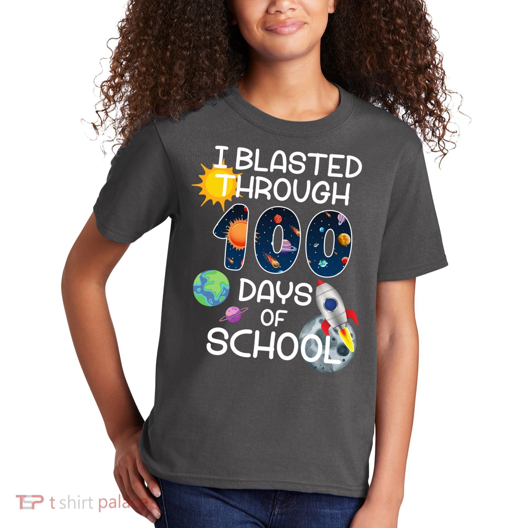 I Blasted Through 100 Days Of School Galaxy Kids T-Shirt