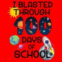 I Blasted Through 100 Days Of School Galaxy Santa Hat thumb 1