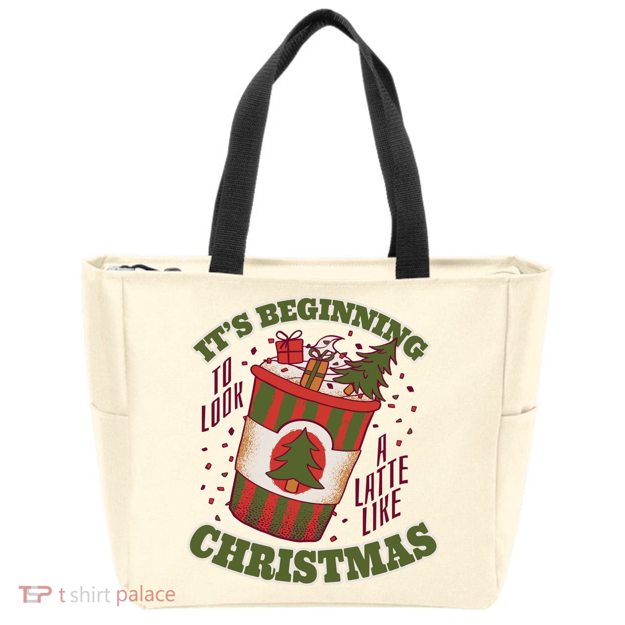 It's Beginning To Look A Latte Like Christmas Caffeine Lover Tote Bag