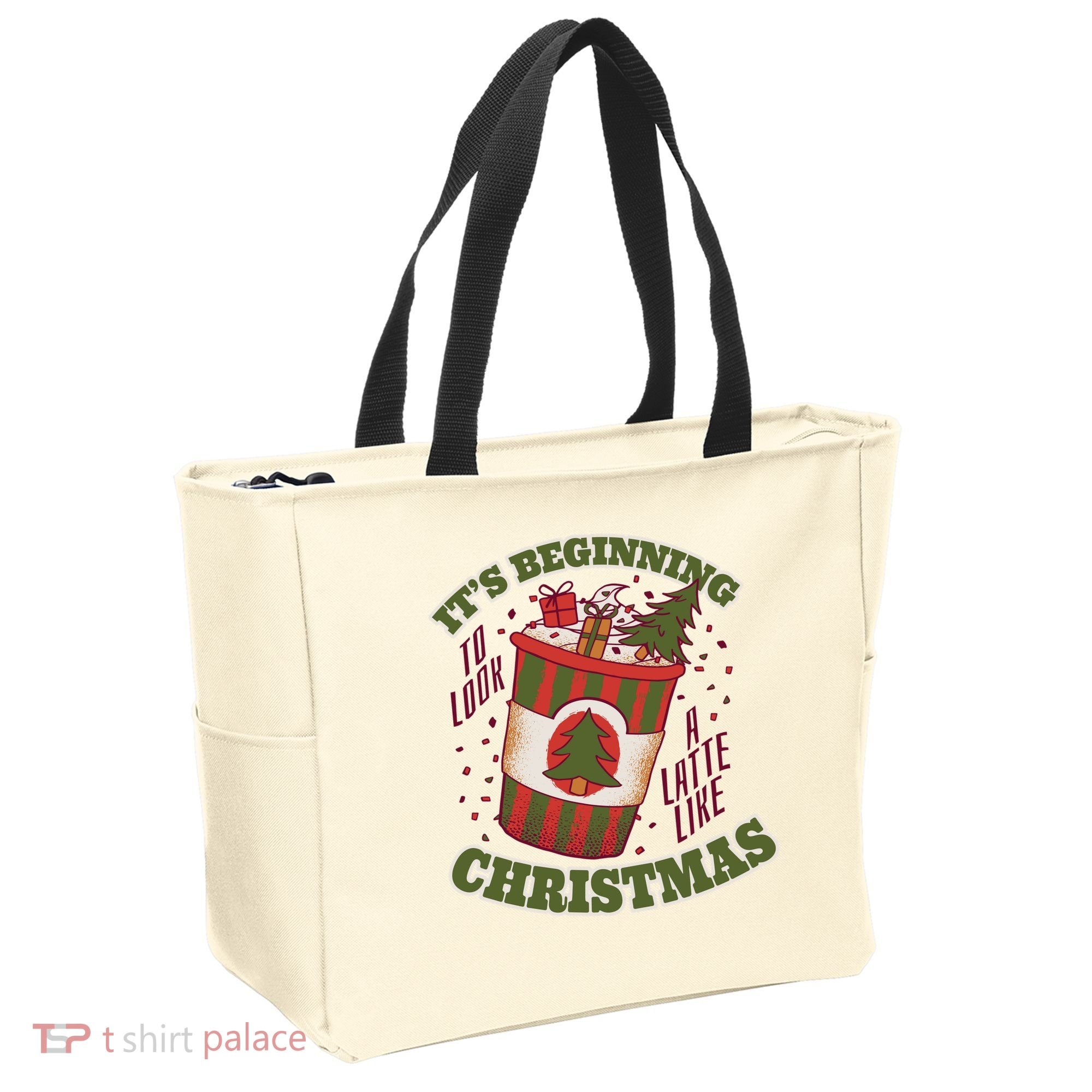 It's Beginning To Look A Latte Like Christmas Caffeine Lover Tote Bag