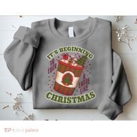 It's Beginning To Look A Latte Like Christmas Caffeine Lover Sweatshirt thumb 2
