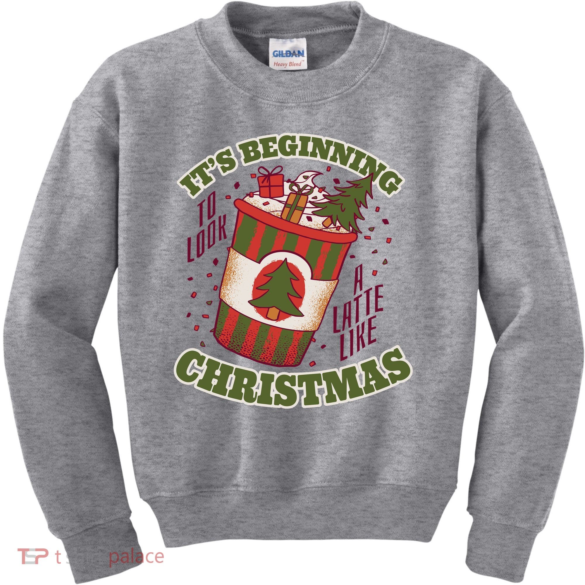 It's Beginning To Look A Latte Like Christmas Caffeine Lover Kids Sweatshirt