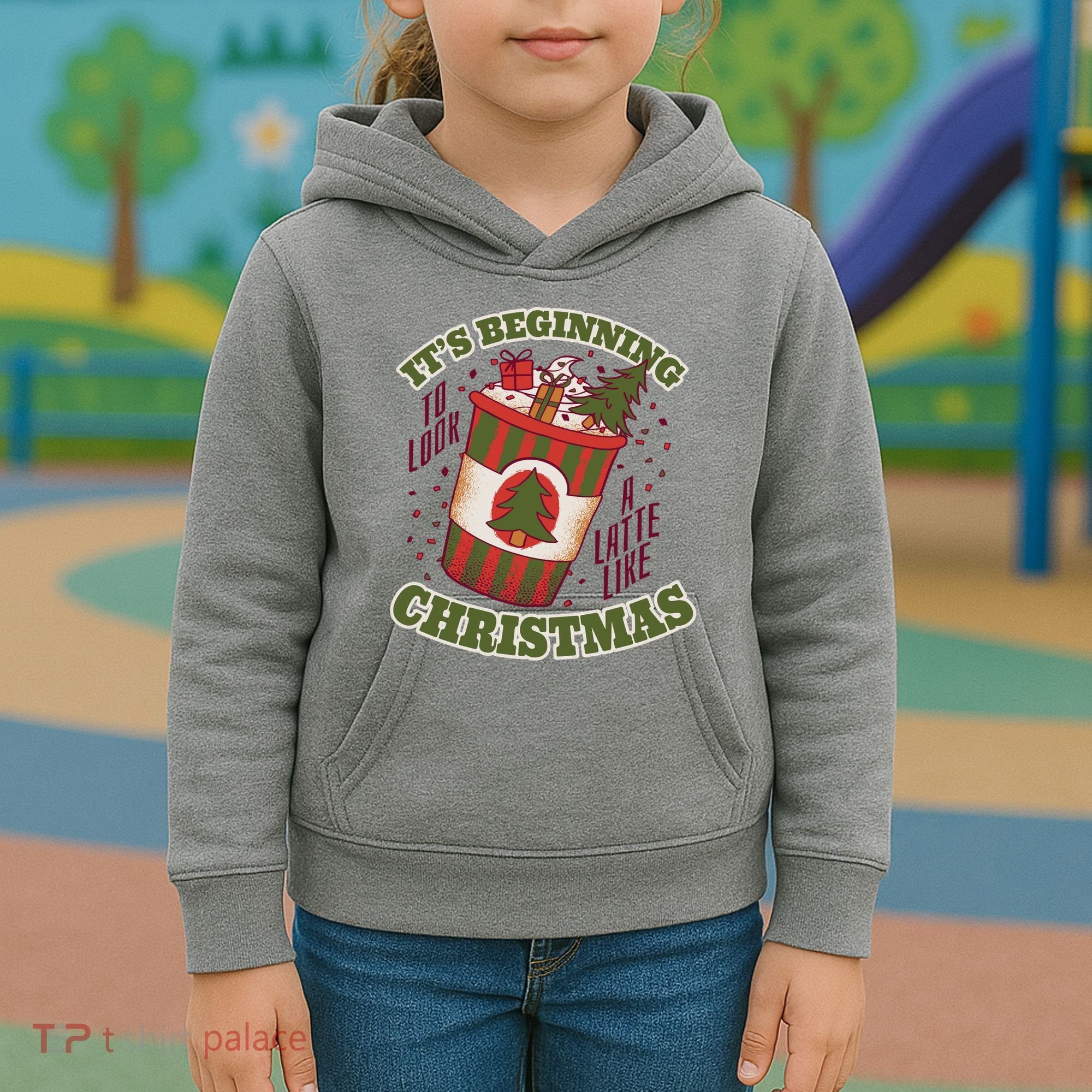 It's Beginning To Look A Latte Like Christmas Caffeine Lover Kids Hoodie