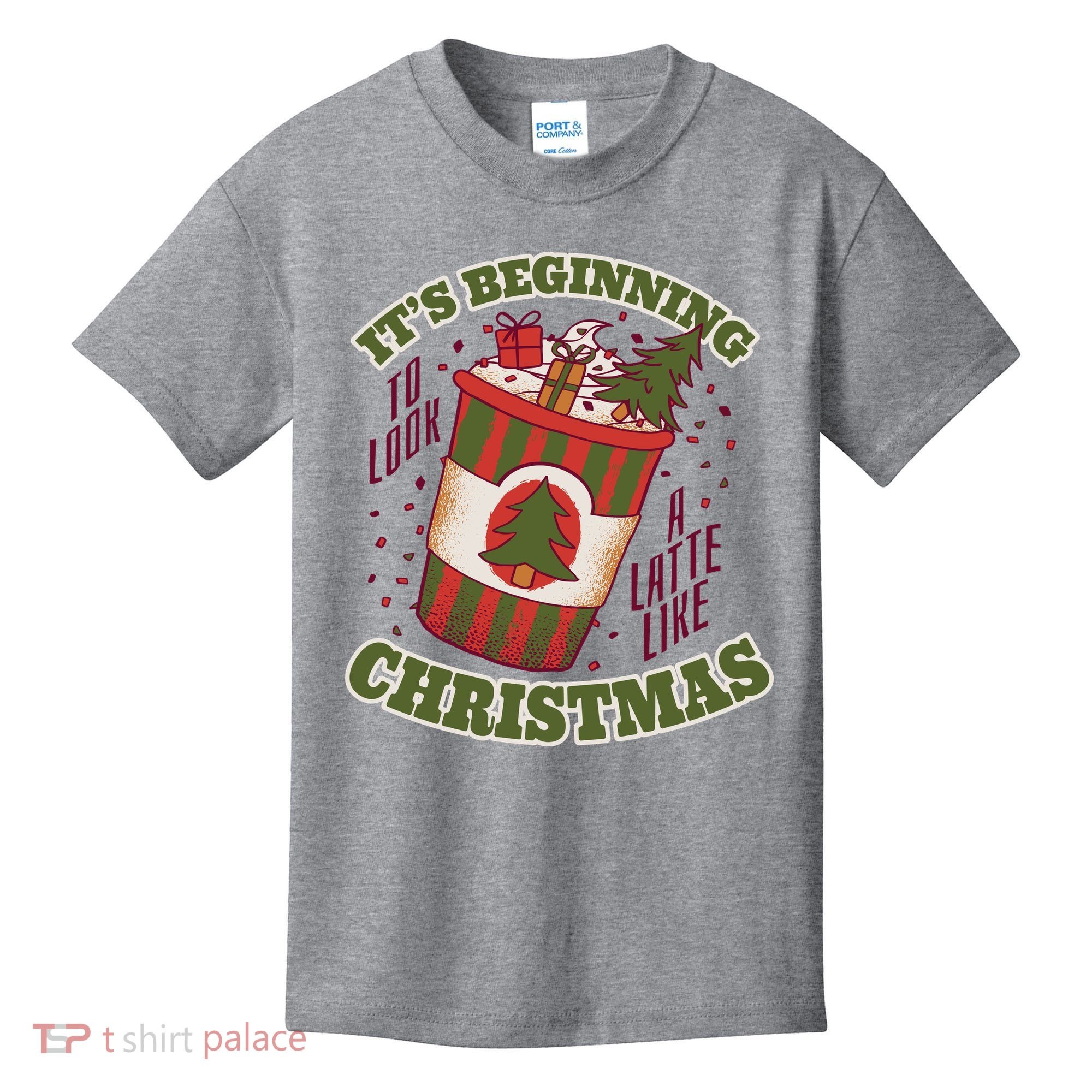 It's Beginning To Look A Latte Like Christmas Caffeine Lover Kids T-Shirt